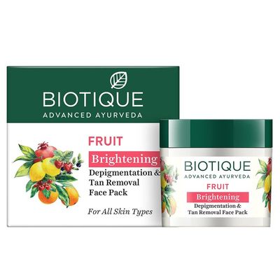 FG B'iotiques Fruit Brightening Depigmentation and Tan Removal Face Pack| Ayurvedic and Organically Pure| Tan Removal Face Pack for All Skin Types|100% Botanical Extracts| 75gm