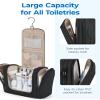 BAGSMART Travel Toiletry Bag for Women, Puffy Hanging Toiletry Bag with Hook, Water-resistant Toiletry Organizer for Full Sized Toiletries, Black view 3