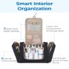 BAGSMART Travel Toiletry Bag for Women, Puffy Hanging Toiletry Bag with Hook, Water-resistant Toiletry Organizer for Full Sized Toiletries, Black view 4