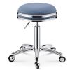 Heavy Duty Swivel Rolling Stool with Steel Ring and No Tangled Hair Wheels Height Adjustable Pu Leather Office Chair for Bedroom Shop Counter Salon Vanity Spa Massage Beauty Desk (Blue) view 1