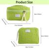 QXUJI 2PCS Large Quilted Makeup Bag, Floral Coquette Cosmetic Bag, Aesthetic Flower Bag, Travel Organized Toiletry Bag, for Women and Ladies, Green, 2 Sizes view 2