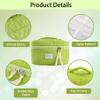 QXUJI 2PCS Large Quilted Makeup Bag, Floral Coquette Cosmetic Bag, Aesthetic Flower Bag, Travel Organized Toiletry Bag, for Women and Ladies, Green, 2 Sizes view 3