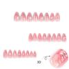 CEWEWP Medium Press on Nails Almond Glitter Pink Fake Nails Bow Designs False Nails Pearl Starlight Glue on Nails Glossy Full Cover Press on Nail Stick on Nails for Women 24 Pcs Cute Acrylic Nails view 3