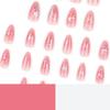 CEWEWP Medium Press on Nails Almond Glitter Pink Fake Nails Bow Designs False Nails Pearl Starlight Glue on Nails Glossy Full Cover Press on Nail Stick on Nails for Women 24 Pcs Cute Acrylic Nails view 4