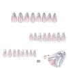 CEWEWP 24 Pcs Almond Press on Nails Medium French Tip Fake Nails Nude False Nails with 3D Silver Nail Charms Designs Glossy Glue on Nails Full Cover Stick on Nails for Women Girls Acrylic Nails view 3