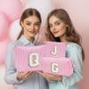 Initial Gifts Travel Cosmetic Makeup Pouch Bags Sets for Purse, 3pcs Stoney Clover Dupes Pouch Makeup Bag, Personalized Cosmetic Bags Set for Women, Make up Bag for Teen Girls 13 14 15 16 17 (T, Pink) view 3