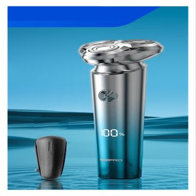 Shaver Electric Shaver Portable Men's Beard Shaver Full Body Washable Intelligent Rechargeable Automatic Rotating Shaver Shaver RS901 Sky Blue (1 Pack) [Send Leather Bag] Regular Pack