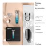 Shaver Electric Shaver Portable Men's Beard Shaver Full Body Washable Intelligent Rechargeable Automatic Rotating Shaver Shaver RS901 Sky Blue (1 Pack) [Send Leather Bag] Regular Pack view 3