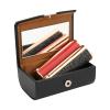 Beautyflier Large Lipstick Case with Mirror, Womens PU Leather Lipstick Case Holder for Purse with Mirror Rectangle Makeup Travel Cases, Women's Portable Lipstick Pouch Travel Cosmetic Case (Black) view 2