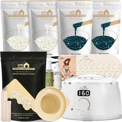 Lifestance L3 Digital Wax Warmer Hair Removal Kit + 2.5LB Cream Wax Beads