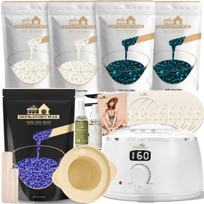 Lifestance L3 Digital Wax Warmer Hair Removal Kit + 1LB Lavender Wax Beads