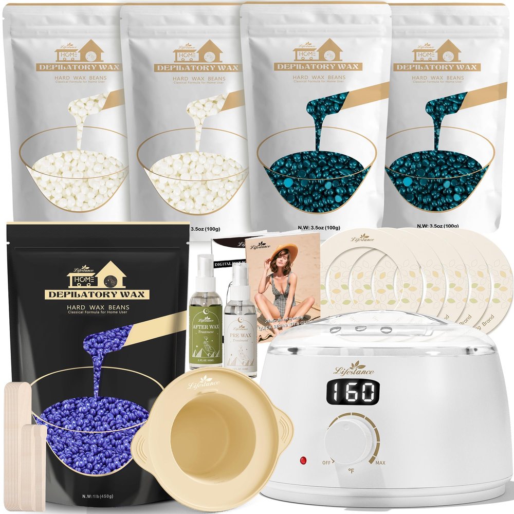 Lifestance L3 Digital Wax Warmer Hair Removal Kit + 1LB Lavender Wax Beads