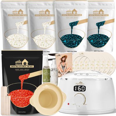 Lifestance L3 Digital Wax Warmer Hair Removal Kit + 1LB Strawberry Wax Beads