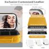 MOMIRA Travel Makeup Bag Cosmetic Bag with Lighted Mirror, Adjustable Brightness in 3 Color Scenarios/Detachable makeup mirror, All-round Upgrade, Waterproof, Gift for Women -Yellow view 2