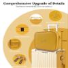 MOMIRA Travel Makeup Bag Cosmetic Bag with Lighted Mirror, Adjustable Brightness in 3 Color Scenarios/Detachable makeup mirror, All-round Upgrade, Waterproof, Gift for Women -Yellow view 4