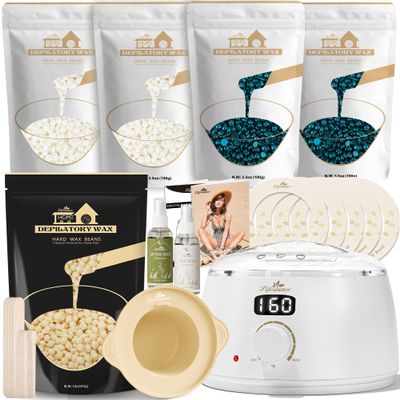 Lifestance L3 Digital Wax Warmer Hair Removal Kit + 1LB Cream Wax Beads
