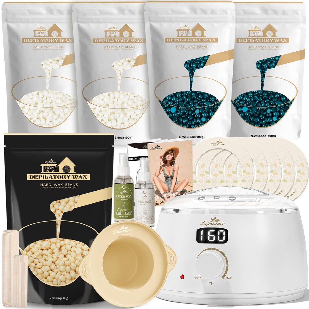 Lifestance L3 Digital Wax Warmer Hair Removal Kit + 1LB Cream Wax Beads
