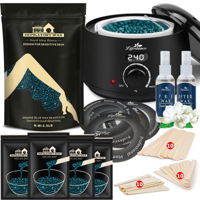 Lifestance L2 Digital Wax Warmer Hair Removal Kit + 2.5LB Jasmine Wax Beads