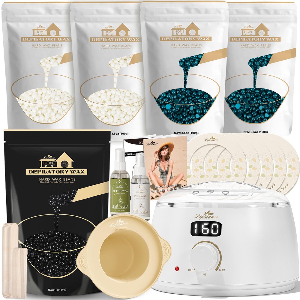 Lifestance L3 Digital Wax Warmer Hair Removal Kit + 1LB Blackberry Wax Beads