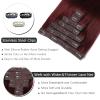 Clip in Hair Extensions Real Human Hair Burgundy Red 18 20 Inch Bundle view 4