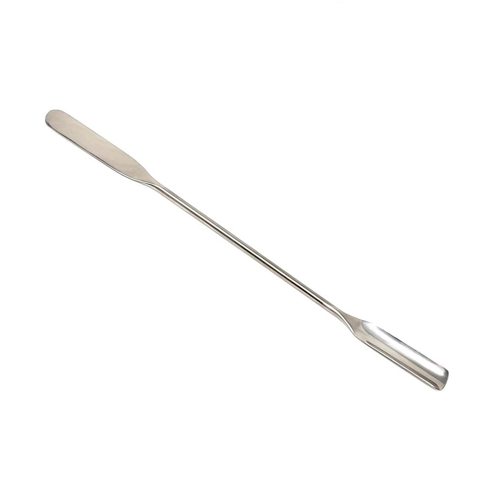 A2Z - Makeup Spatula Tool - Professional Beauty Stainless Steel Cosmetics Mixer Long Metal Spatula Depotting, Scraping, Mixing Makeup & Skincare Tools - For Makeup Artists (ROUND & SCOOP)