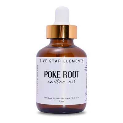 Five Star Elements Poke Root Castor Oil 2oz, Clear