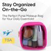 DANCOUR Clear Mini Makeup Bag for Purse Small Cosmetic Pouch Travel Case Transparent Toiletry Organizer Portable Clear Pouch Hot Pink view 4