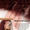 13x6 Bob Wig Human Hair Reddish Brown Water Wave HD Lace Front Wigs Human Hair Pre Plucked 180% Density Glueless Frontal Wigs Human Hair Bleached Knots Color #35 Short Curly Bob Wigs for Women 12 Inch view 3