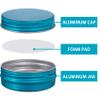 270pcs 1 oz / 30ml Bulk Packaging Screw Top Aluminum Tin Jar with Screw Lid and Blank Labels (Lake Blue) view 3