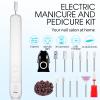 Electric Nail Drill, Professional Manicure Pedicure Kit, Cordless Electric Nail File Set, Rechargeable Pedicure Tools for feet, 3 Speeds Hand Foot Care Nail Drill for Thick Nail Toenail Cuticle-White view 2