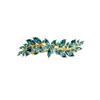 Faship Gorgeous Teal Rhinestone Crystal Small Floral Hair Barrette Clip view 1