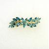 Faship Gorgeous Teal Rhinestone Crystal Small Floral Hair Barrette Clip view 2
