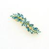 Faship Gorgeous Teal Rhinestone Crystal Small Floral Hair Barrette Clip view 4