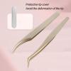 Expert Eyelash Extension Tweezers Set - 2pcs Stainless Steel Precision Tools for Salon & Beauty Enthusiasts view 3
