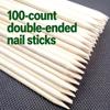 100-Count Double-Ended Nail Art Sticks - Natural Wood Cuticle Pusher & Nail Cleaner for Manicure & Pedicure view 4
