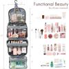 Aewob Hanging Travel Toiletry Bag Portable Water Resistant Makeup Cosmetic Bag Organizer for Travel Essentials Large Capacity for Women - Black view 3