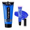 Go Ho Blue Face Body Paint Washable((70ml + 25ml),Water Based Cream Royal Blue Face Paint,Smurf Mystique Avatar Clown Makeup view 1