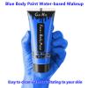 Go Ho Blue Face Body Paint Washable((70ml + 25ml),Water Based Cream Royal Blue Face Paint,Smurf Mystique Avatar Clown Makeup view 2