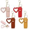 Arvintas 4 PACK PU Leather Potable Chapstick Holder Key Chain Bulk with Mirror, Lipstick Keychain, Lip Balm Organizer Holder Lipstick Travel Makeup Storage Case for Women Girls (Style 2) view 1