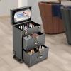 BANEBONE Rolling Makeup Train Case | 3-Tier Professional Cosmetic Organizer | 14.2"x9"x19.3" with Telescopic Handle & Lockable Wheels, for Traveling Artists, Large Capacity Storage view 2