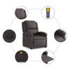 SKM Massage Recliner Chair Dark Brown Real Leather (Weight-41KG) view 4