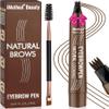 iMethod Eyebrow Pen - Eyebrow Pencil Magical Upgraded Eye Brow Pencils for Women with 4 Fork Tip & Spoolie Brush for Hair-Like Natural Brows, Last All-Day, Microblading Eyebrow Pen, Dark Brown view 1