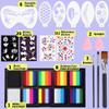 Janolia Rainbow Face Paint Kit - UV Fluorescent Split Cake, Water Activated Body Paint for Kids' Halloween, Carnival & Easter view 4
