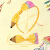 Xepeelo Pencil Bow Headbands Back to School Hairbands Yellow Pencil Headband Cute White Dots Hair Hoop First Day of School Hair Accessories for Girls Students view 2