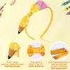 Xepeelo Pencil Bow Headbands Back to School Hairbands Yellow Pencil Headband Cute White Dots Hair Hoop First Day of School Hair Accessories for Girls Students view 3