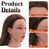 20" Mannequin Head Human Hair,100% Real Hair Mannequin Head,Cosmetology Human Hair Mannequin Doll Head for Hair Styling,Practice Braiding Styling Head with Table Clamp Suitable for Hair Extensions view 2