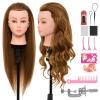 28Inch Mannequin Head with 80% Real Human Hair - Doll Head for Hair Styling Braiding Curling,Cosmetology Mannequin Head with hair with Table Clamp Hair Styling Set (Blonde) view 1