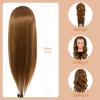 28Inch Mannequin Head with 80% Real Human Hair - Doll Head for Hair Styling Braiding Curling,Cosmetology Mannequin Head with hair with Table Clamp Hair Styling Set (Blonde) view 2