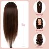 28Inch Mannequin Head Human Hair 80% Real Hair - Mannequin Head Cosmetology with Hair Doll head for hair Styling Braiding Curling, with Table Clamp Styling Set (Dark Brown) view 2