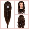 28Inch Mannequin Head Human Hair 80% Real Hair - Mannequin Head Cosmetology with Hair Doll head for hair Styling Braiding Curling, with Table Clamp Styling Set (Dark Brown) view 4
